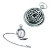 Chrome Celtic Knot Pocket Watch With Chain