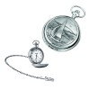 Chrome Yacht Quartz Pocket Watch With Chain