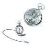 Chrome Stag Quartz Pocket Watch With Chain