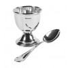 Sterling Silver Egg Cup And Spoon Simple Set