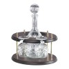 Crystal And Brass Brandy Decanter And 2 Glass Set