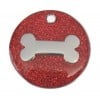 Red Bone Glitter Dog Pet Tag