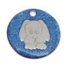 Dark Blue Dog Glitter Dog Pet Tag