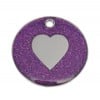 Purple Heart Glitter Dog Pet Tag