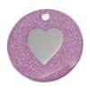 Pink Heart Glitter Dog Pet Tag