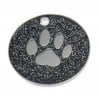 Black Paw Glitter Dog Pet Tag