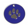 Dark Blue Paw Dog Pet Tag