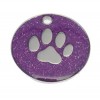 Purple Paw Glitter Dog Pet Tag