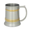 400Ml Pewter Gold Bands Tankard