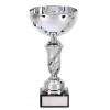 6 Inch Silver Floral Stem Emblem Trophy Cup