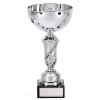 8 Inch Silver Floral Stem Emblem Trophy Cup
