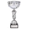 9 Inch Silver Floral Stem Emblem Trophy Cup