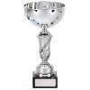 11 Inch Silver Floral Stem Emblem Trophy Cup