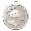 45mm Silver Goal Kick Rugby Galaxy Medal