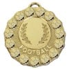 50mm Gold Wreath & Ball Border Football Fiesta Medal