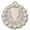 50mm Silver Wreath & Ball Border Football Fiesta Medal