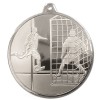 50mm Silver Striker & Goal Football Glacier Medal