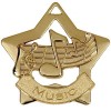 60mm Gold Finish Mini Star Music Medal