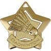 60mm Gold Mini Star Badminton Medal