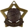 60mm Bronze Mini Star Basketball Medal