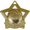 60mm Gold Mini Star Basketball Medal