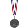 45mm Silver Player with Ball in Wreath Football Combo Medal