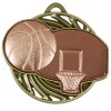 50mm Bronze Ball & Net Basketball Vortex Medal