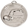 50mm Silver Front Crawl Swimming Target Medal