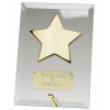 5 Inch Gold Star Crest Glass Plaque