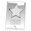 6 Inch Silver Star Crest Glass Plaque