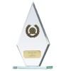 10 Inch Transparent Laurel Wreath Pointer Glass Award