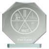6 Inch Octagonal Diamond Edge Heavyweight Jade Glass Award