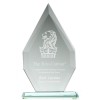 10 Inch Straight Edged Flame Heavyweight Jade Glass Award