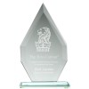 12 Inch Straight Edged Flame Heavyweight Jade Glass Award