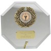 5 Inch Laurel Octagonal Jade Glass Award