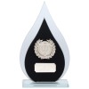 6.5 Inch Black & Clear Drop Faith Glass Award