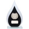 8 Inch Black & Clear Drop Faith Glass Award