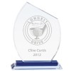 7 Inch Blue Base Carnival Optical Glass Award