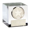 2 Inch Silver Star Block Merit Optical Crystal Award
