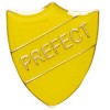 22 x 25mm Yellow Prefect Shield Lapel Badge
