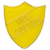 22 x 25mm Yellow Vice Captain Shield Lapel Badge