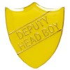 22 x 25mm Yellow Deputy Head Boy Shield Lapel Badge