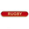  Red Rugby Rectangle School Metal Pin Badge