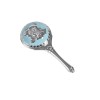 5 Inch Blue Enammeled Teddy Christening Occasions Rattle