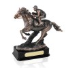 8 Inch Horse Racing Equestrian Golden Lion Sculpture