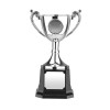 6 Inch Silver Finish Leaf Handle Worldwide Trophy Cup