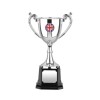 9 Inch Silver Finish Leaf Handle Worldwide Trophy Cup