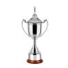 9 Inch Tiered Rim & Wooden Base Revolution Trophy Cup