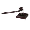 11 Inch Silver Finish Banded Jaunlet Gavel & Block Set