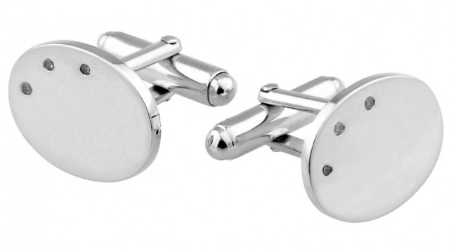Silver and diamond cufflinks top